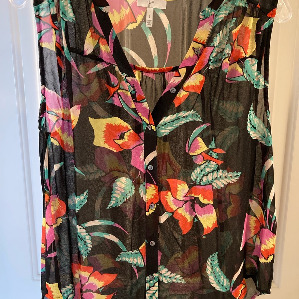 Sheer sleeveless blouse